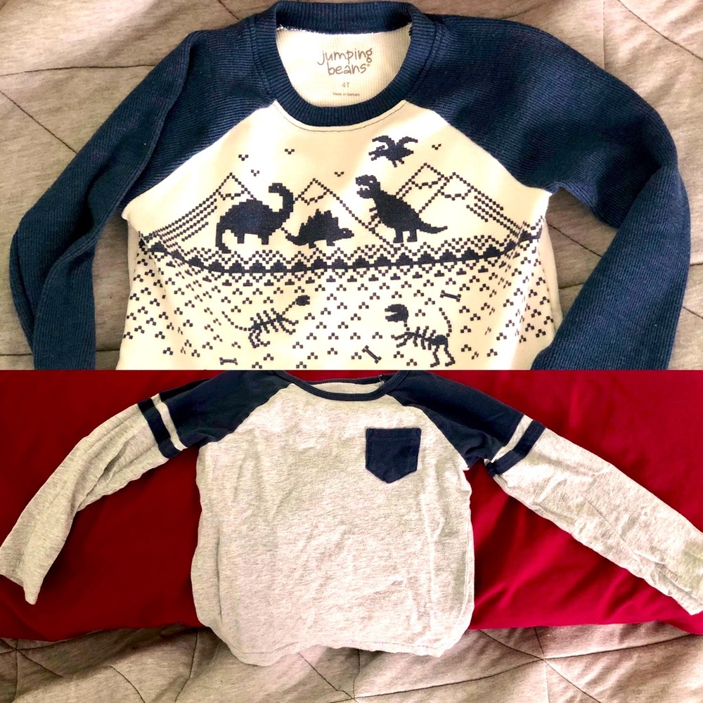 JUMPING BEANS - 4T - l/s shirt Bundle - good cond